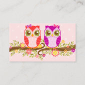 ピンクと紫のフクロウ – おむつラッフルチケット エンクロージャーカード (裏面)