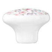 ピンクと紫のフローラとメイスンジャー セラミックノブ (側面)