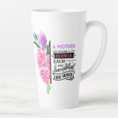 ピンクと紫のフローラと引用文 カフェラテマグ (右)