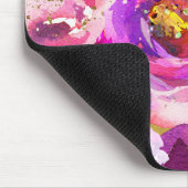 ピンクと紫のフローラのポップ鮮やか マウスパッド (コーナー)