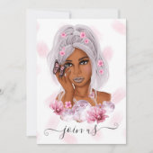 ピンクと紫のフローラバチェロレッテインビタティ 招待状 (正面)