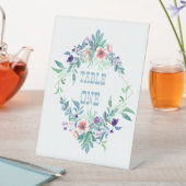 ピンクと紫のフローラ卓上 台座サイン (インサイチュ)