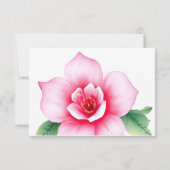 ピンクと紫のフローラ応答カード 出欠カード (裏面)