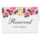 ピンクと紫のフローラ結婚の予約サイン (正面横)