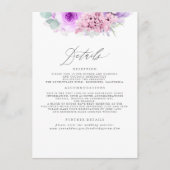 ピンクと紫のフローラ結婚の情報 エンクロージャーカード (正面)
