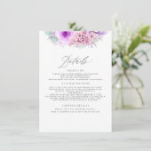 ピンクと紫のフローラ結婚の情報 エンクロージャーカード (スタンド正面)
