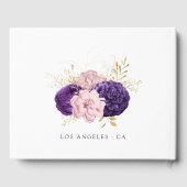 ピンクと紫のフローラ結婚の ゲストブック (裏面)