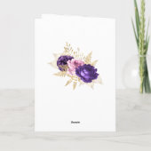 ピンクと紫のフローラ結婚の サンキューカード (裏面)