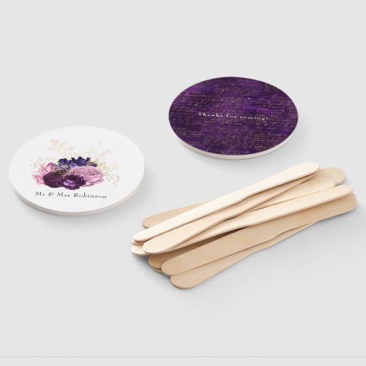 ピンクと紫のフローラ結婚の ハンドファン (組立なし)