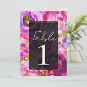 ピンクと紫のフローラ表鮮やか数のポップ 招待状 (スタンド正面)