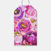 ピンクと紫のフローラ鮮やかのポップ結婚 ギフトタグ (裏面)