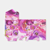 ピンクと紫のフローラ鮮やかのポップ結婚 フェイバーボックス (折り畳みなし)