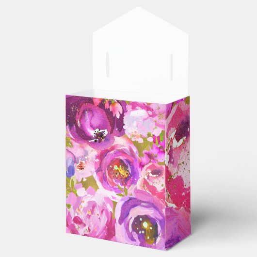 ピンクと紫のフローラ鮮やかのポップ結婚 フェイバーボックス (オープン)