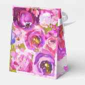 ピンクと紫のフローラ鮮やかのポップ結婚 フェイバーボックス (裏面サイド)