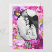 ピンクと紫のフローラ鮮やかのポップ結婚 招待状 (裏面)
