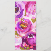 ピンクと紫のフローラ鮮やかのメ結婚ニューのポップ メニュー (裏面)