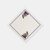 ピンクと紫のフローラ スタンダードカクテルナプキン (角)