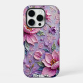 ピンクと紫のフローラ iPhoneケース (裏面)