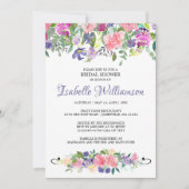 ピンクと紫のブライダルシャワー招待状 招待状 (正面)