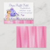 ピンクと紫のプリンセスおむつラッフルチケット エンクロージャーカード (正面/裏面)