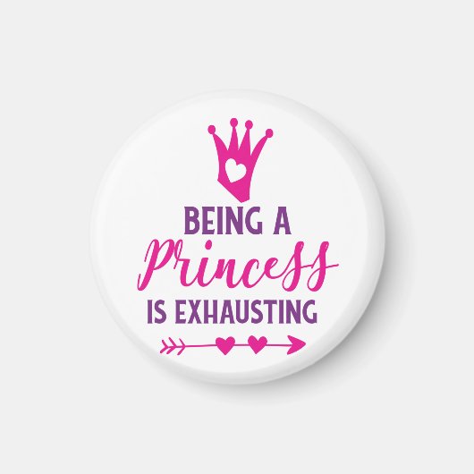 ピンクと紫のプリンセスが疲れる マグネット (正面)