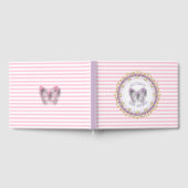 ピンクと紫のベビーパーソナライズされたシャワーゲストブック ゲストブック (全面)