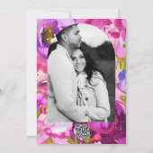 ピンクと紫のポップのフローラ鮮やかありがとう 招待状 (裏面)