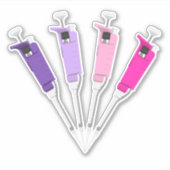 ピンクと紫のマイクロピペット シール (正面)