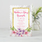 ピンクと紫のマグノリアス母の日ブランチ 招待状 (スタンド正面)