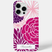 ピンクと紫のモダンフローラ Case-Mate iPhoneケース (裏面)