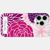 ピンクと紫のモダンフローラ Case-Mate iPhoneケース (裏面 (横))
