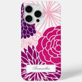 ピンクと紫のモダンフローラ Case-Mate iPhoneケース (裏面)