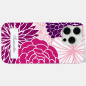 ピンクと紫のモダンフローラ Case-Mate iPhoneケース (裏面 (横))