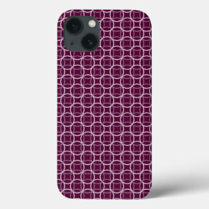 ピンクと紫のモダン円のパターン iPhone 13ケース