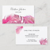 ピンクと紫のヤシの離れビジネスカード 名刺 (正面/裏面)