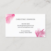 ピンクと紫のヤシの離れビジネスカード 名刺 (裏面)