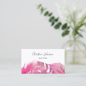 ピンクと紫のヤシの離れビジネスカード 名刺 (スタンド正面)