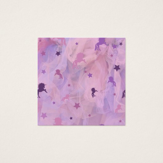 ピンクと紫のユニコーンとスターデザイン – 女の子squ (正面)