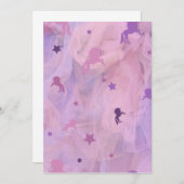 ピンクと紫のユニコーンとスターデザイン – 女の子squ セーブザデート (正面/裏面)