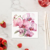 ピンクと紫のラン結婚ス スタンダードカクテルナプキン (インサイチュ)