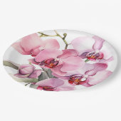 ピンクと紫のラン結婚ス ペーパープレート (アングル)