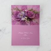 ピンクと紫のローズブーケ母の日カード カード (内部)