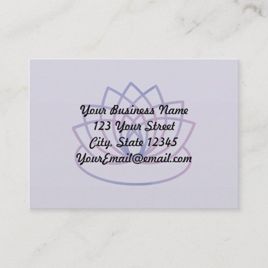 ピンクと紫のロータスのビジネス情報カード ロイヤリティカード (正面)