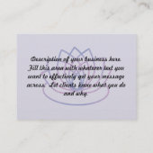 ピンクと紫のロータスのビジネス情報カード ロイヤリティカード (裏面)