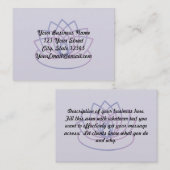 ピンクと紫のロータスのビジネス情報カード ロイヤリティカード (正面/裏面)