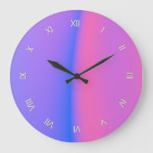 ピンクと紫のローマ数字の壁時計 ラージ壁時計 (正面)