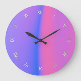 ピンクと紫のローマ数字の壁時計 ラージ壁時計