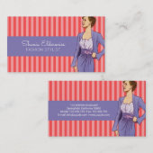 ピンクと紫のヴィンテージファッション 名刺 (正面/裏面)