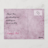 ピンクと紫のヴィンテージ蝶ありがとう ポストカード (裏面)