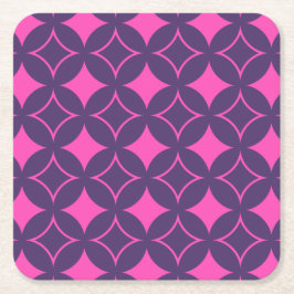 ピンクと紫の七宝 スクエアペーパーコースター